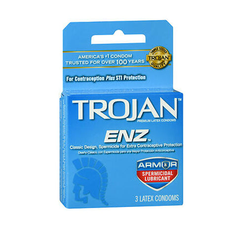 Spermicidal Lubricated Latex Condoms 3 Each by Trojan
