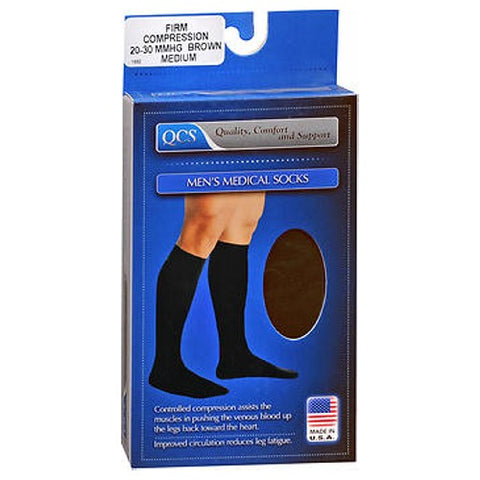 Loving Comfort, Men'S Medical Socks Firm Compression Medium Brown, 1 Pair Loving Comfort