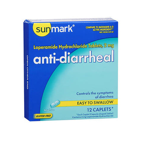 Sunmark, Anti Diarrheal, 2 Mg, 12 Caplets Sunmark