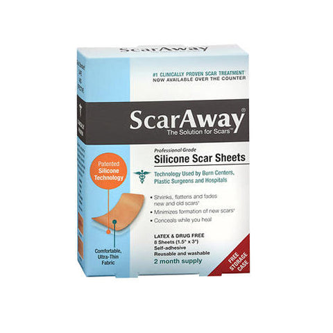 ScarAway, Silicone Scar Sheets, 8 Each ScarAway