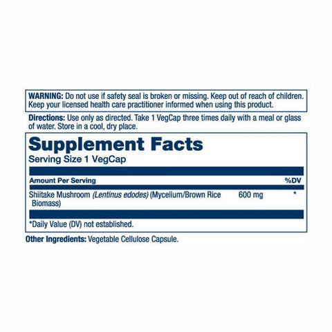 Solaray, Shiitake Mushroom, 600 mg, 100 Caps Solaray