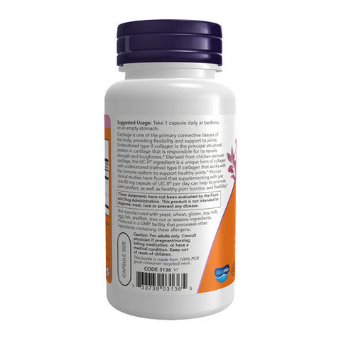 Now Foods, UC-II Joint Health With Undenatured Type II Collagen, 120 Caps Now Foods