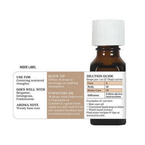 Aura Cacia, Essential Oil, Atlas Cedarwood .50 Oz Aura Cacia
