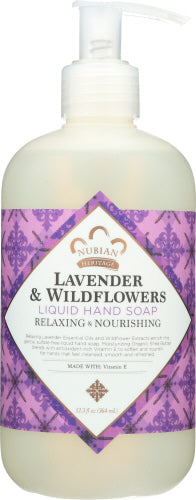 Nubian Heritage, Liquid Hand Soap, Lavender & Wildflower 12.3 Oz Nubian Heritage