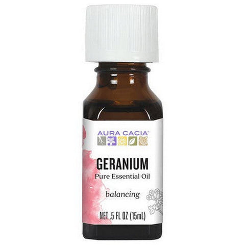 Aura Cacia, 100% Pure Essential Oil Geranium, (pelargonium graveolens) 0.5 Fl Oz Aura Cacia