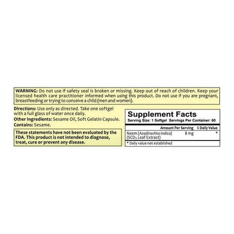 TheraNeem Naturals, Supercritical Neem Leaf Extract Fragrance Free, 60 Softgels TheraNeem Naturals