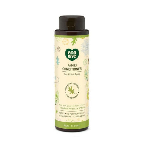 Eco Love, Green Vegetables Family Conditioner For All Hair Types, 17.6 Oz Eco Love