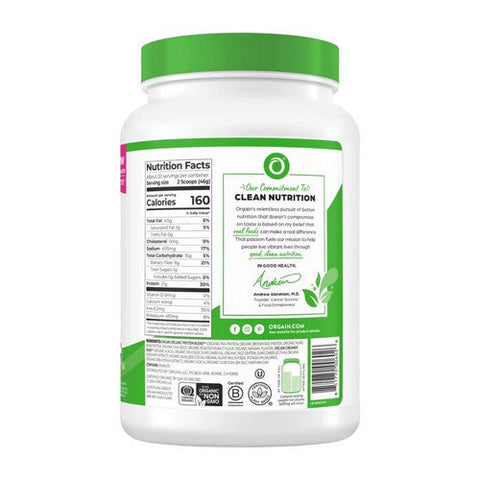 Orgain, Organic Plant Based Protein Powder Sweet Vanilla Bean, 2.03 Lbs Orgain