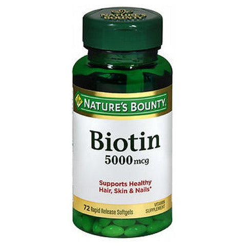 Nature's Bounty, Nature's Bounty Biotin, 5000 mcg, 24 X 72 Softgels Nature's Bounty