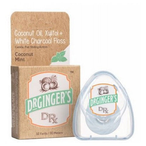Dr.Ginger's, Xylitol White Chercoal Floss with Coconut Oil, 30 Yard Dr.Ginger's