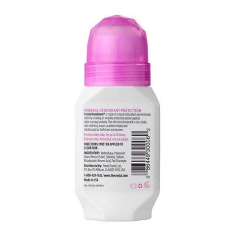 Crystal, Mineral Deodorant Roll-On Unscented, 2.25 Oz Crystal