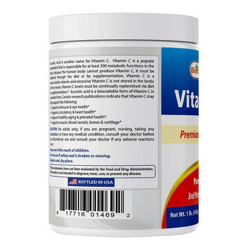 Best Naturals, Vitamin C Powder with Ascorbic Acid, 1 lb Best Naturals