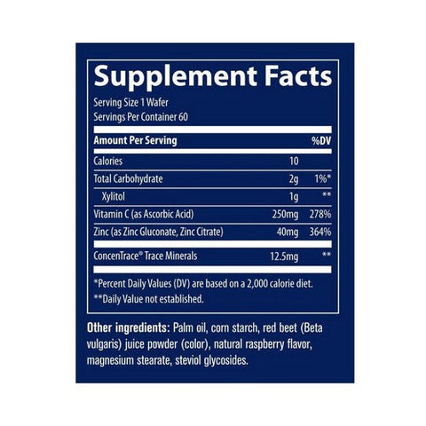 Trace Minerals, Zinc + Vitamin C  Raspberry, 120 Count