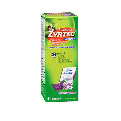 Zyrtec, Children'S Allergy Cetirizine Hcl 24 Hour Grape Syrup, 4 Oz Zyrtec