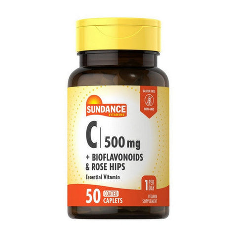 Sundance, Vitamin C With Bioflavonoids And Rose Hips, 500 Mg, 50 Tabs