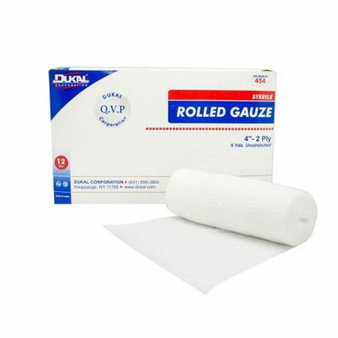 Dukal, Fluff Bandage Roll Dukal Cotton 2-Ply 4 Inch X 5 Yard Roll Shape Sterile, Case Of 8 Dukal