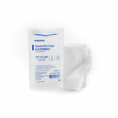McKesson, Fluff Bandage Roll McKesson Cotton 6-Ply 4-1/2 Inch X 4-1/10 Yard Roll Shape Sterile, Count of 100 McKesson