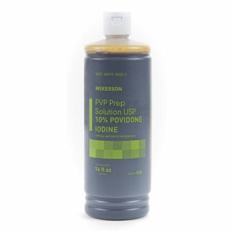 Prep Solution McKesson 16 oz. Flip-Top Bottle 10% Strength Povidone-Iodine Case of 12 by McKesson