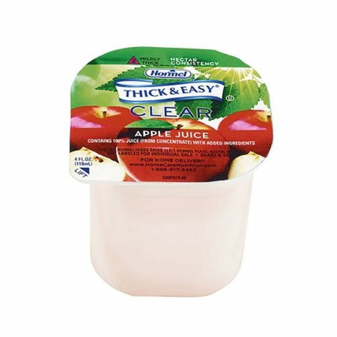 Hormel, Thickened Beverage Thick & Easy  4 oz. Container Portion Cup Apple Juice Flavor Ready to Use Nectar, Count of 24 Hormel