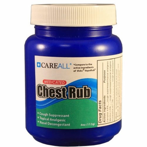 Chest Rub CareAll  4.8% - 1.2% - 2.6% Strength Ointment 3.53 oz. Count of 1 by New World Imports