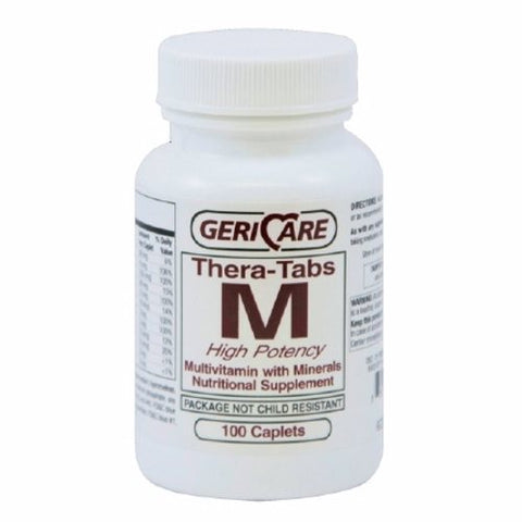 McKesson, Multivitamin Supplement with Minerals Geri-Care Caplet 100 per Bottle, 100 Caplets McKesson