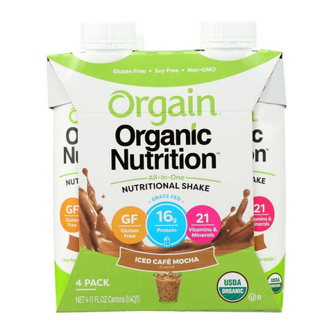 Oral Supplement Orgain  Organic Nutritional Shake Iced Café Mocha Flavor 14 oz. Container Carton Rea 11 Oz by Orgain