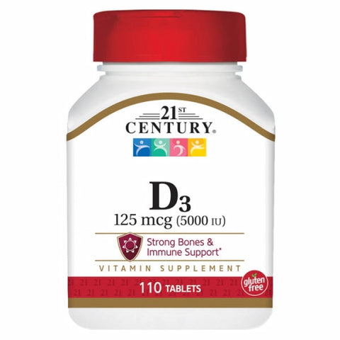 21st Century, Vitamin D3, 125mcg, 5000IU 110 Tabs 21st Century