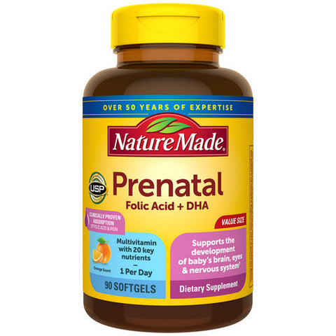 Nature Made, Prenatal Folic Acid + Dha, 90 Softgels Nature Made