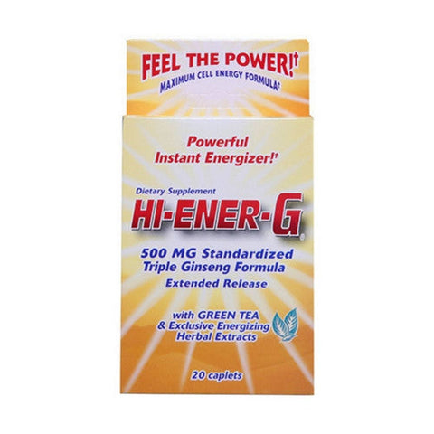Hi-Ener-G, Hi-Ener-G Extended Release, 500 mg, 20 Caplets Hi-Ener-G