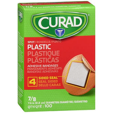Curad, Plastic Spot Adhesive Bandages 7/8 Inches, 100 Each Curad