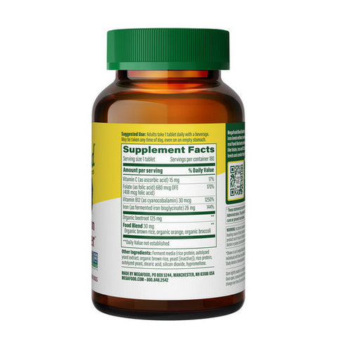 MegaFood, Blood Builder Iron Supplement, 180 Tabs