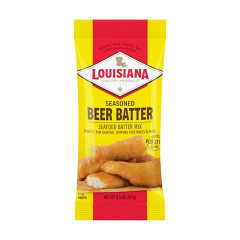 Louisiana Fish Fry, Fish Fry Seasoned Beer Batter Mix, 8.5 Oz(Case Of 12) Louisiana Fish Fry