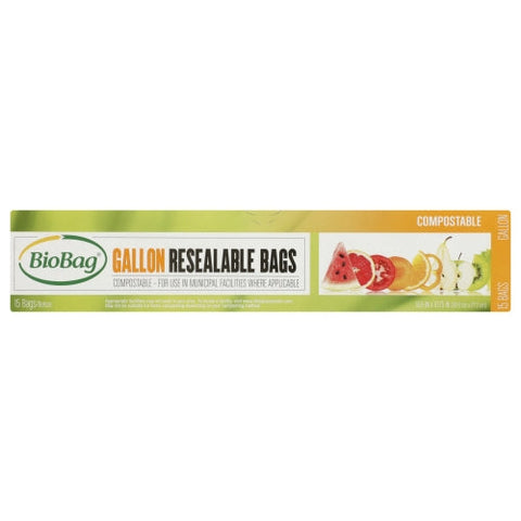 BioBag, Bag Resealable Gallon, 15 Bags(Case Of 12) BioBag