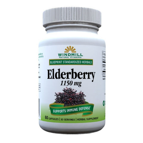 Windmill Health, Elderberry, 1150 Mg, 60 Caps