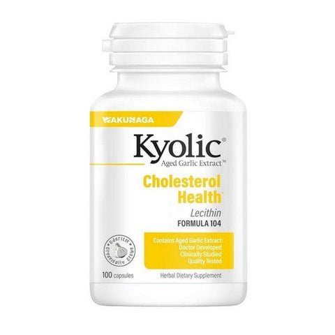 Kyolic, Aged Garlic Extract Cholesterol Health With Lecithin Formula 104, WITH LECITHN, 100 CAP Kyolic
