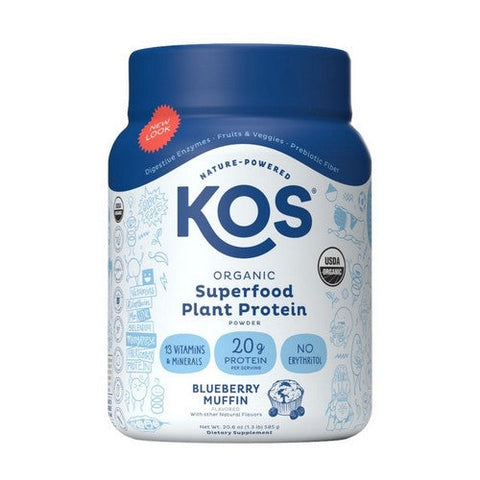 Kos, Organic Superfood Protein Powder Blueberry Muffin, 20.6 Oz Kos