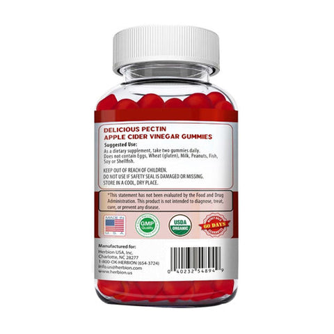 Herbion Naturals, Organic Apple Cider Vinegar Gummies, 60 Count Herbion Naturals