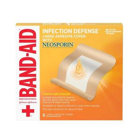 Band-Aid, Infection Defense Large Adhesive Cover With Neosporin, 6 Count Band-Aid