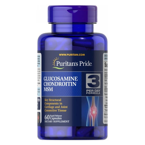 Puritan's Pride, Double Strength Glucosamine Chondroitin & MSM Joint Soother, 60 Capsules Puritan's Pride