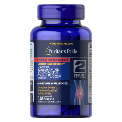Triple Strength Glucosamine Chondroitin with Vitamin D3 160 Caplets by Puritan's Pride