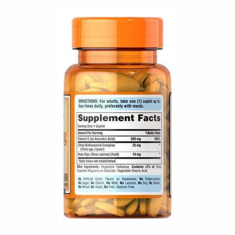 Puritan's Pride, Vitamin C with Bioflavonoids & Rose Hips, 500 mg, 100 Caplets Puritan's Pride
