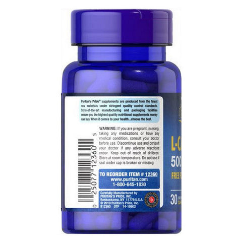 Puritan's Pride, L-Carnosine, 500 mg, 30 Capsules Puritan's Pride
