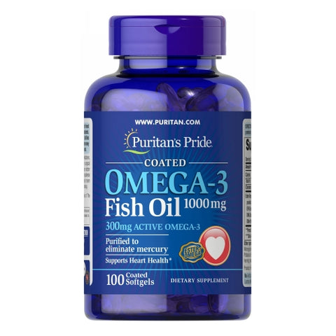 Omega-3 Fish Oil 100 Coated Softgels by Puritan's Pride