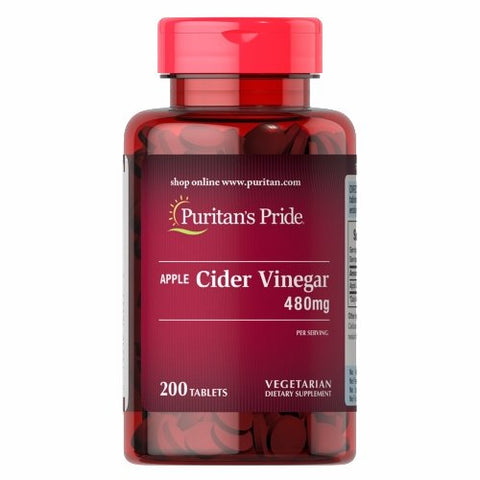 Puritan's Pride, Apple Cider Vinegar, 480 mg, 200 Tablets Puritan's Pride