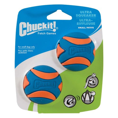 Chuckit!, Chuckit! Ultra Squeaker Balls Dog Toy, Blue/Orange, 1 Each/2 pk, Small Chuckit!