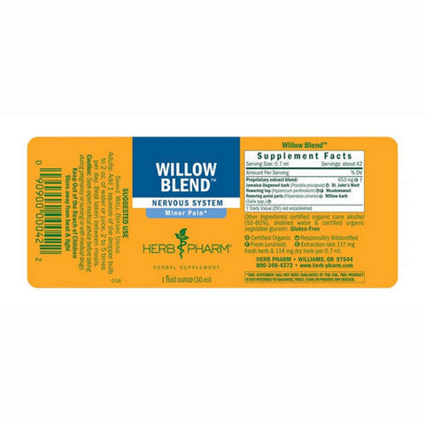Herb Pharm, Willow Minor Pain Response, 1 Oz Herb Pharm