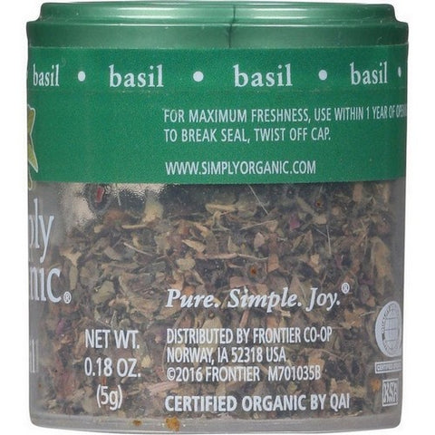 Simply Organic, Organic Basil Leaf, 0.18 Oz Simply Organic