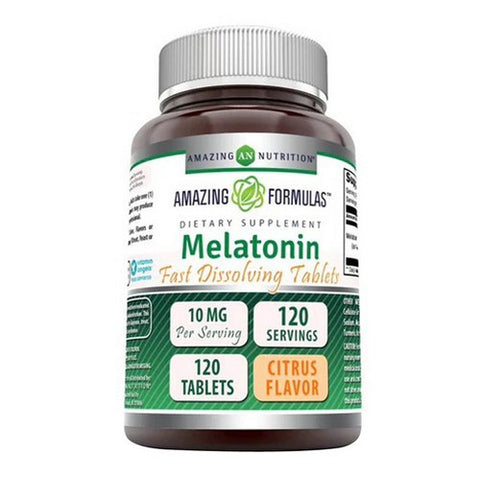 Amazing Formulas Melatonin Fast Dissolving Citrus 120 Tabs by Amazing Nutrition