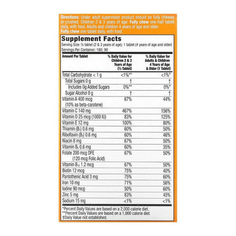Flintstones, Plus Immunity Support Children'S Multivitamin Chewable, 90 Tabs Flintstones