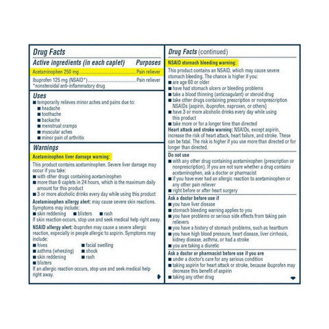 Advil, Dual Action Pain Reliever Caplets, 18 Count